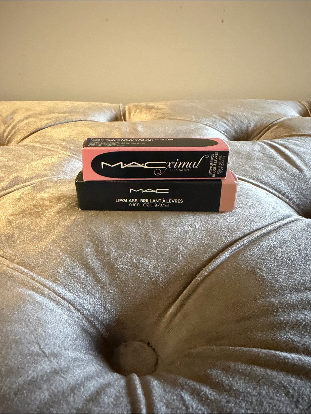 MAC Cool-Toned Pink Lip Duo Pink Peppermint Lipstick + Oyster Girl Lipglass NIB